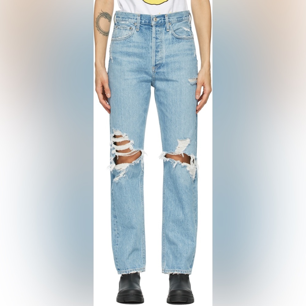 Agolde Blue '90s Mid-Rise Loose-Fit Jeans